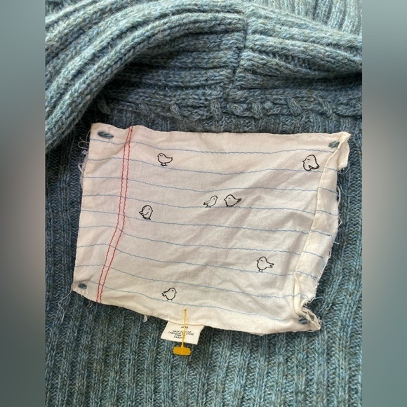 ANTHROPOLOGIE Chunky Knit Wool Blend Open Front Cardigan Bird Label | Gr… - Picture 4 of 7